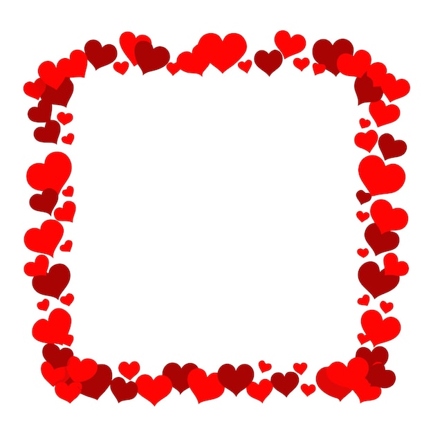 Valentinstagsthema mit kleinen roten Herzen um den Rahmen herum 3