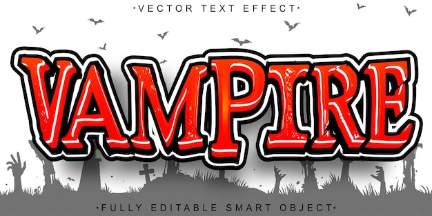 Vampire Horror Vector vollständig bearbeitbare Smart Object Text-Effekt