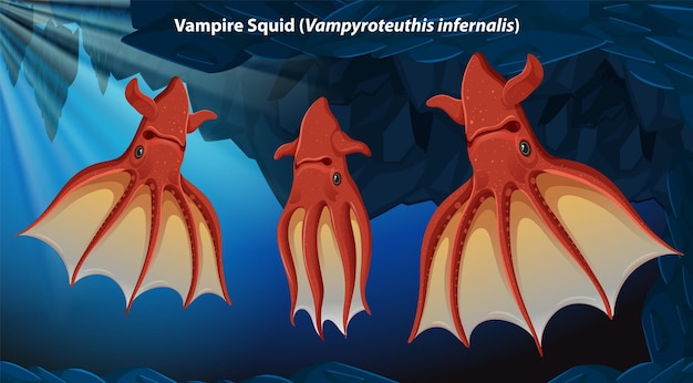 Vampirkalmar vampyroteuthis infernalis