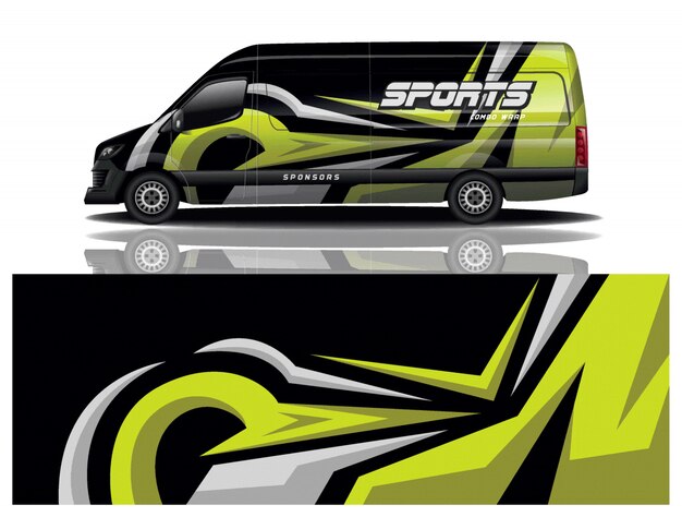 Van auto aufkleber wrap design vektor