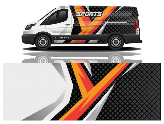 Van auto aufkleber wrap design vektor