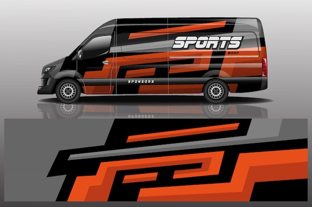 Van Auto Aufkleber Wrap Illustration