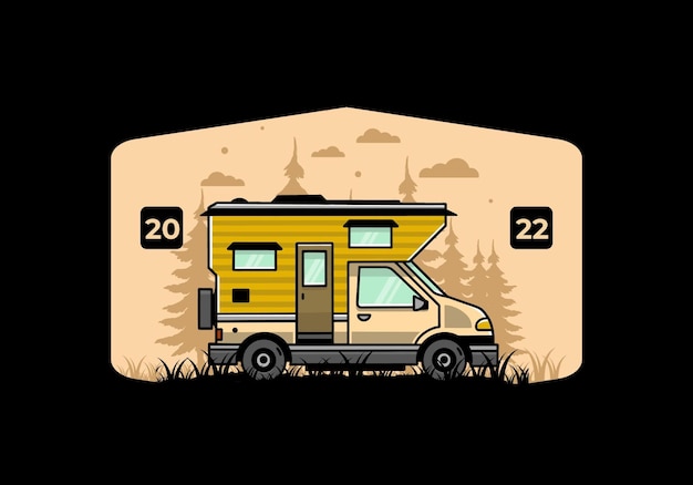 Van Box Camper Illustration Abzeichen Design