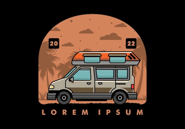 Vektor van camper illustration abzeichen design