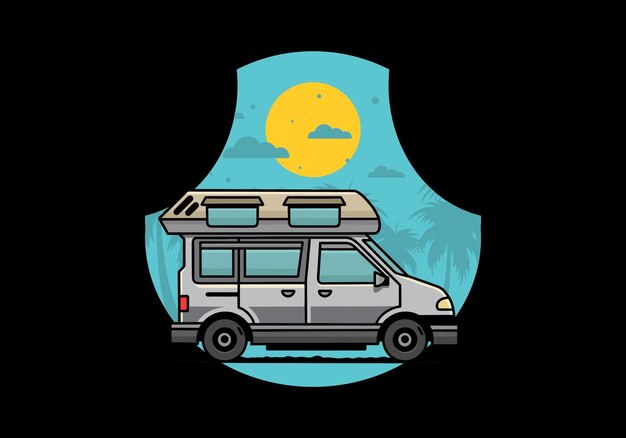 Vektor van camper illustration abzeichen design