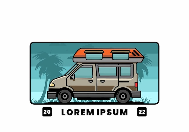 Vektor van camper illustration abzeichen design