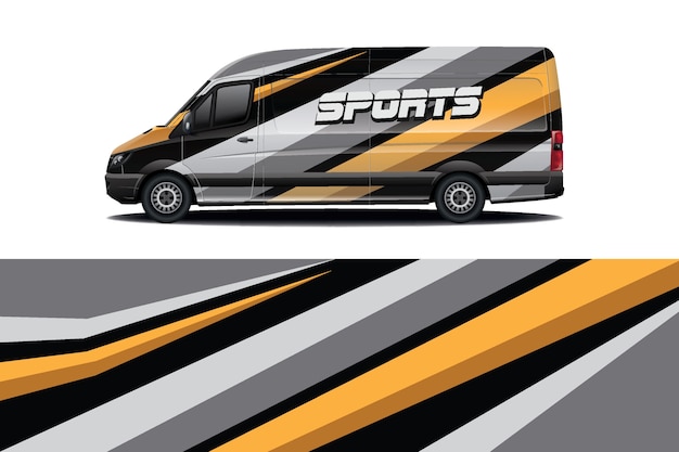 Van car decal wrap design