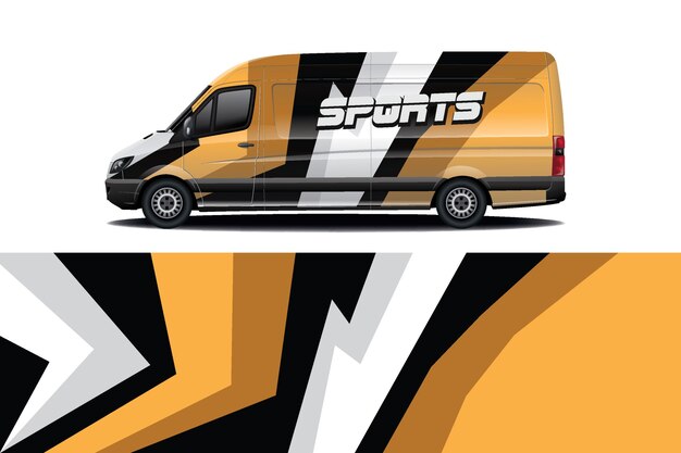 Van car decal wrap design