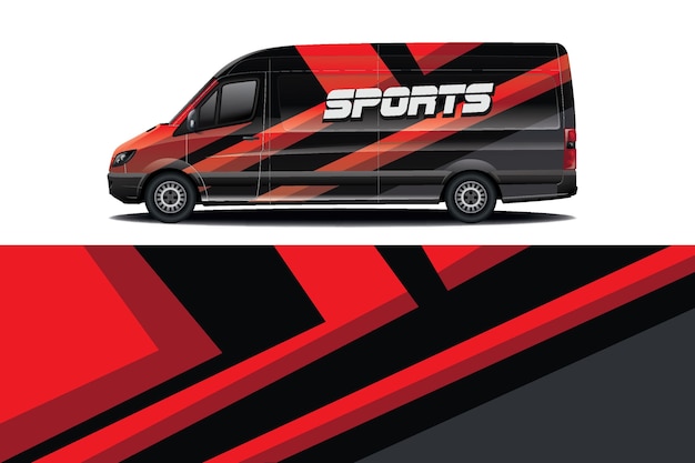 Van car decal wrap design