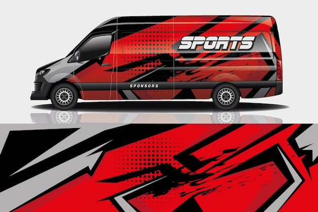 Van car decal wrap design