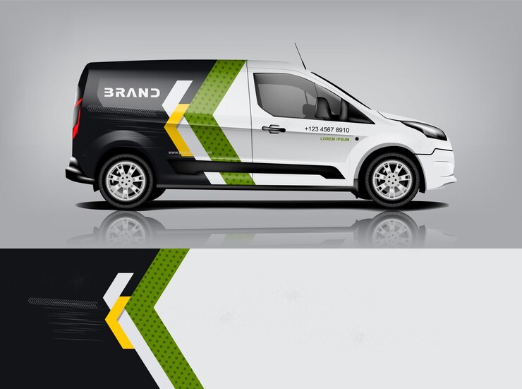 Van-Wrap-Design Wrap-Aufkleber- und Aufkleber-Design für Unternehmen Vektorformat eps10 Dekal A1