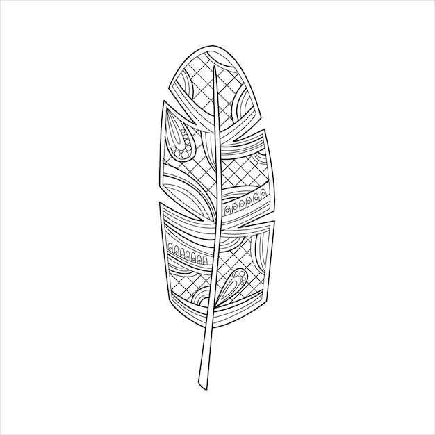 Vaned feather zentangle zum ausmalen