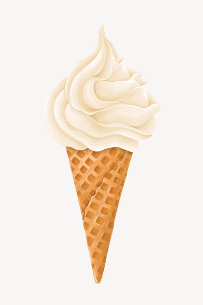 Vanille-Soft-Service Sommer-Dessert-Illustrationsvektor