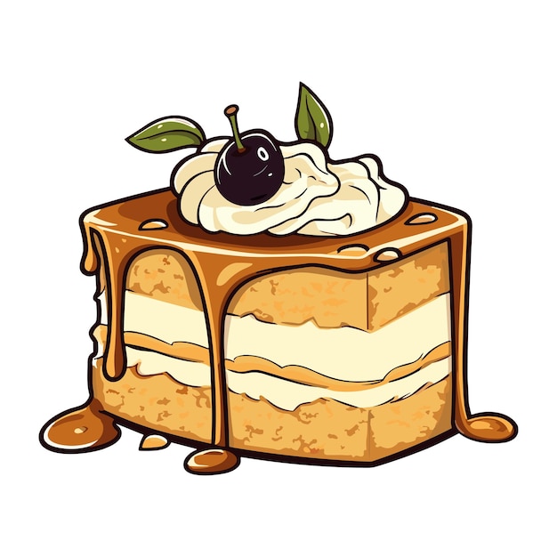 Vanilleschotenkuchen-ClipArt-Illustration