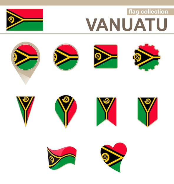 Vanuatu flag collection, 12 versionen