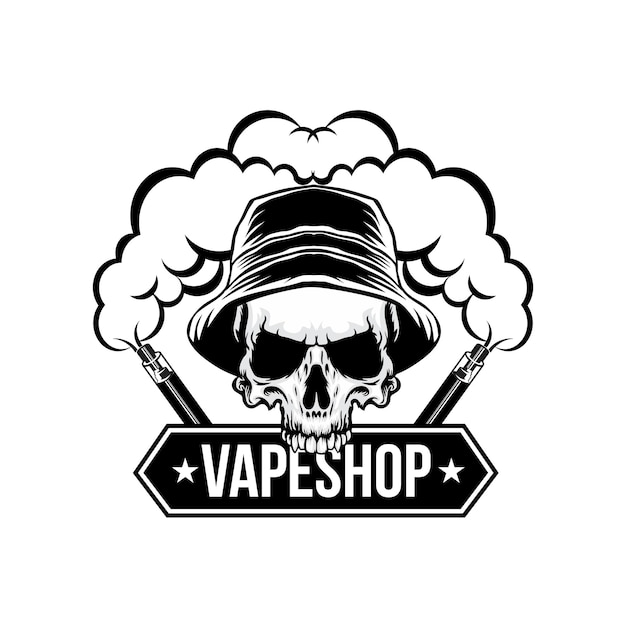 Vektor vape-logo für dampfshop-design