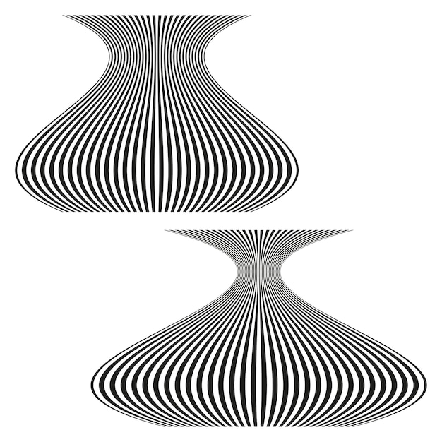 Vase-Linienmuster Kurve-Streifen-Textur Optische Strömungsform Vektorwirbel-Illustration