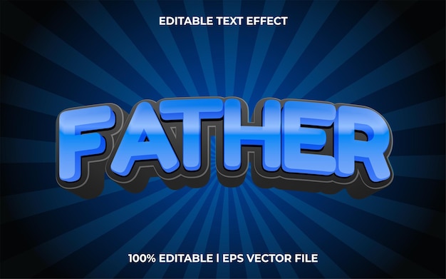 Vater 3D-Texteffekt mit trendiger blauer Typografie für Produkttitel