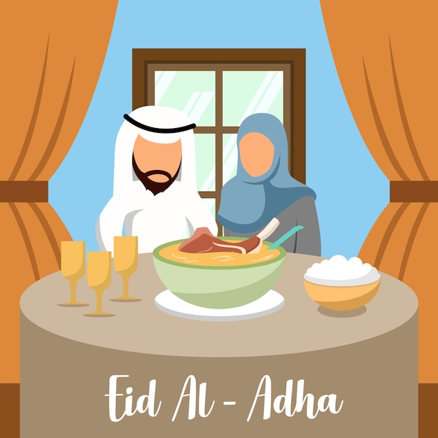 Vater auf eid al-adha illustration