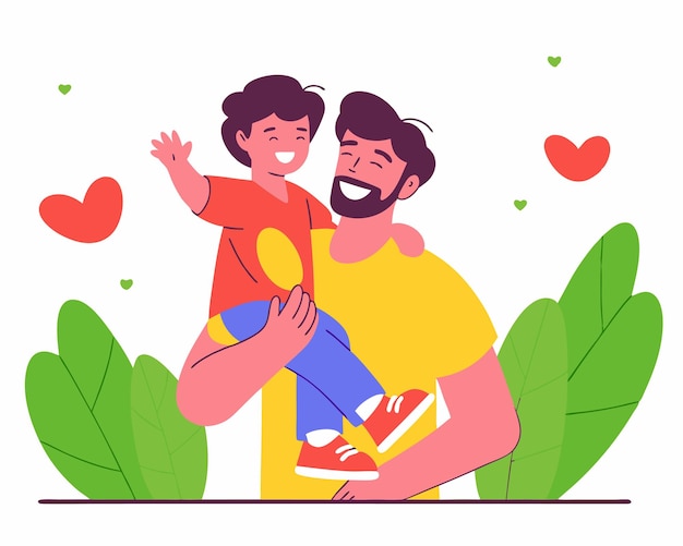 Vater und Sohn für den Vatertag Illustration