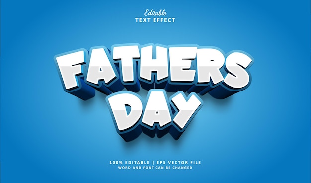 Vatertag-Text-Effekt-Stil 3d Bearbeitbare Text-Effect-Style 3d Blau Fett Moderne