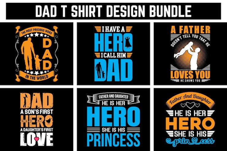 Vektor vatertags-shirt-design-paket. papa-t-shirt-design-paket. vater-typografie-t-shirt-design-set