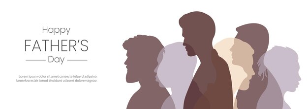 Vatertagskarte vektorillustration mit silhouetten von männern