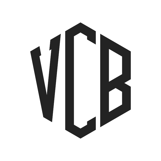 VCB-Logo-Design Anfangsbuchstaben VCB-Monogramm-Logo in sechseckiger Form