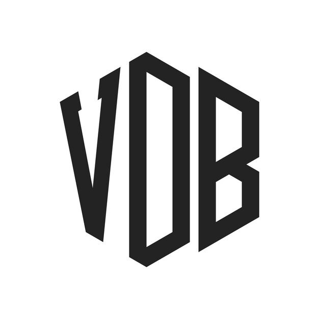 VDB-Logo-Design Anfangsbuchstaben VDB-Monogramm-Logo mit Sechseck-Form