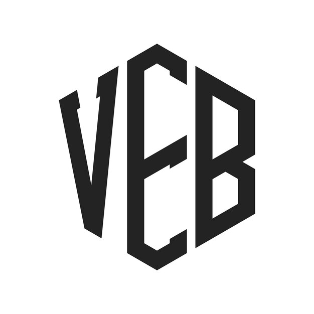 VEB-Logo-Design Anfangsbuchstaben VEB-Monogramm-Logo in sechseckiger Form