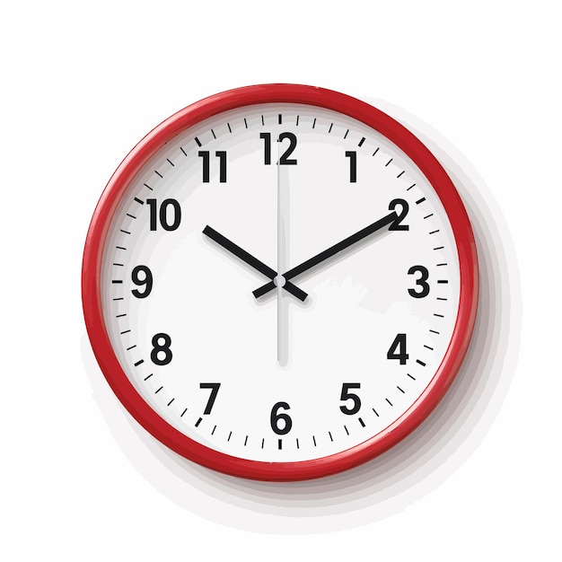 Vektor vector_3d_realistic_simple_round_red_wall_office_clock