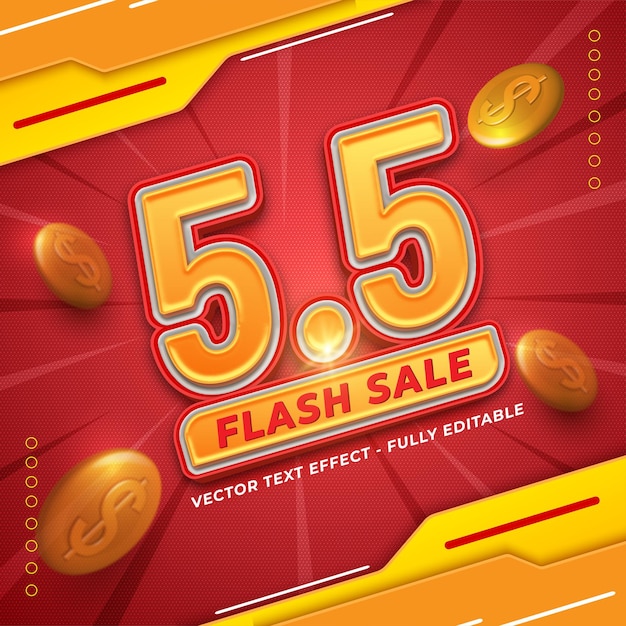 Vektor vector 55 flash-vereinsbanner-promotion mit fett gedruckter, bearbeitbarer vorlage-design