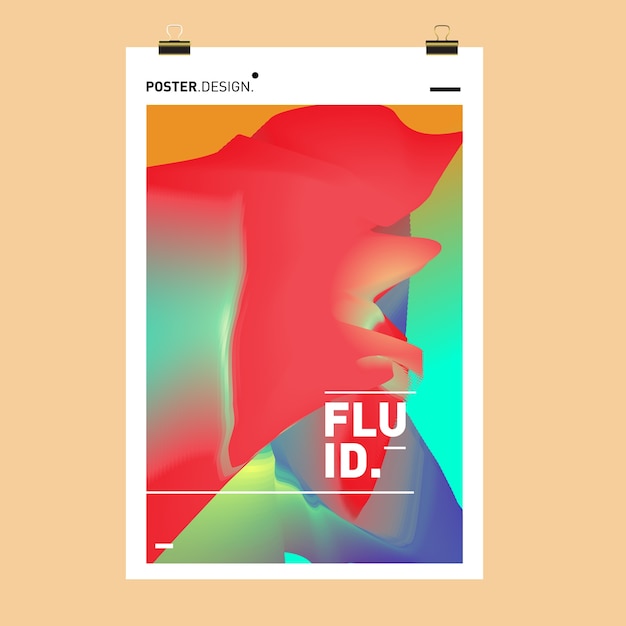 Vector abstrakte flüssige Welle Poster Design-Vorlage