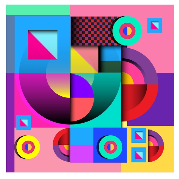 Vector abstraktes geometrisches und curvy buntes Musterdesign