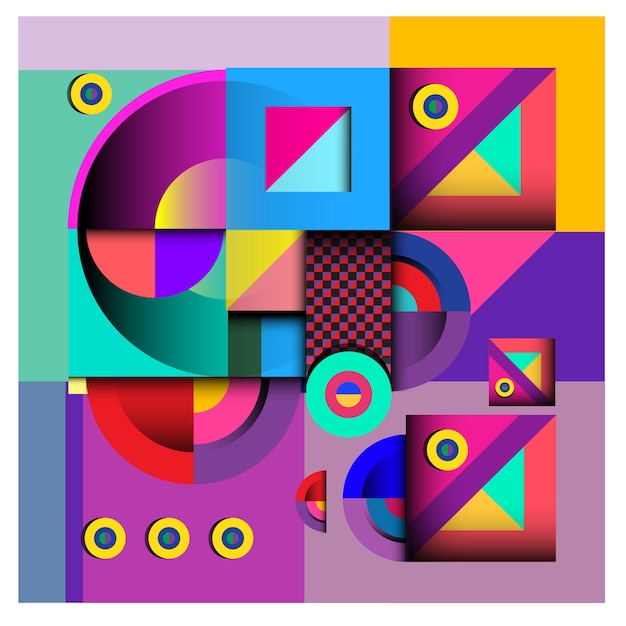 Vector abstraktes geometrisches und curvy buntes Musterdesign