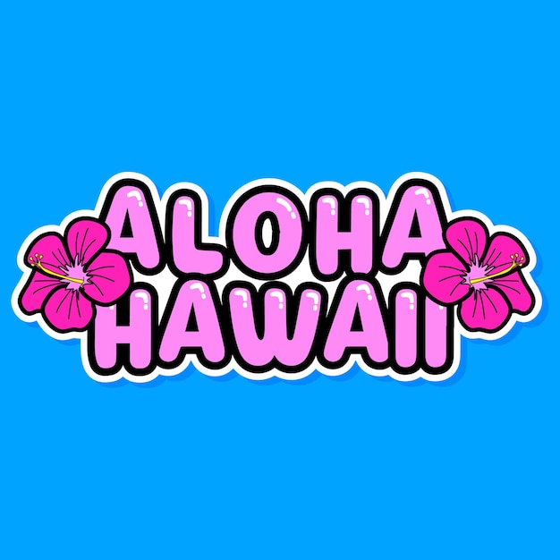 VECTOR ALOHA HAWAII FLOWERS PRINT (Vektore für Aloha-Hawaii-Blumen)