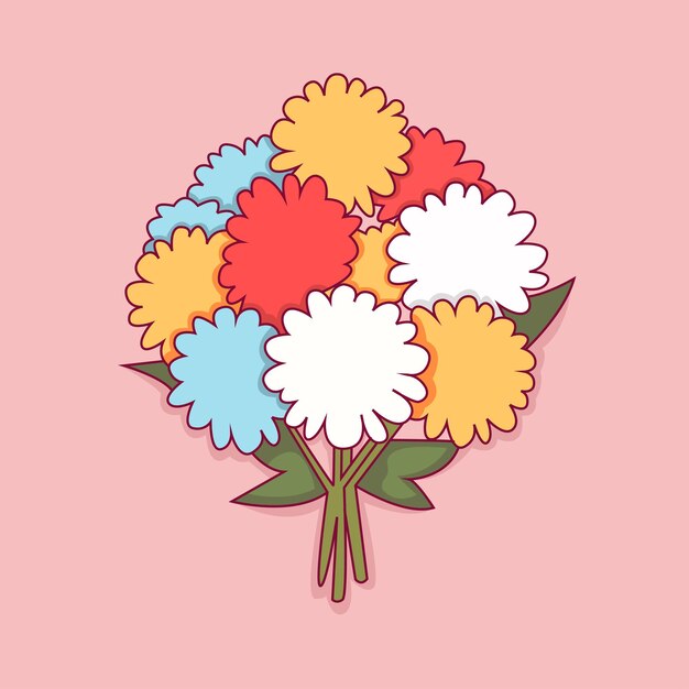 Vektor vector blumen bouquet-illustration manuell erstellt