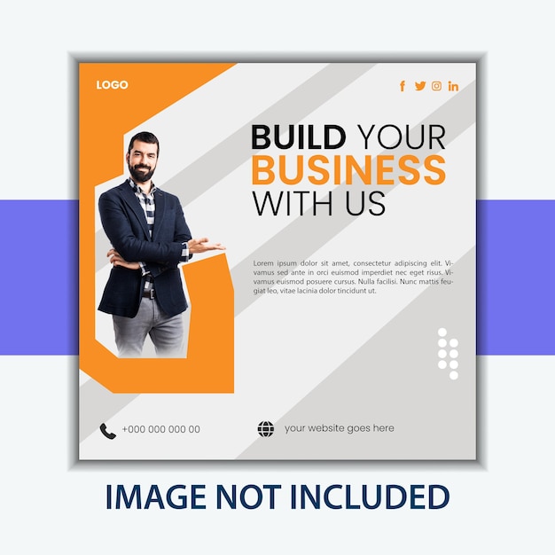 Vector Build Business Solution Social-Media-Beitrag und Banner-Vorlage