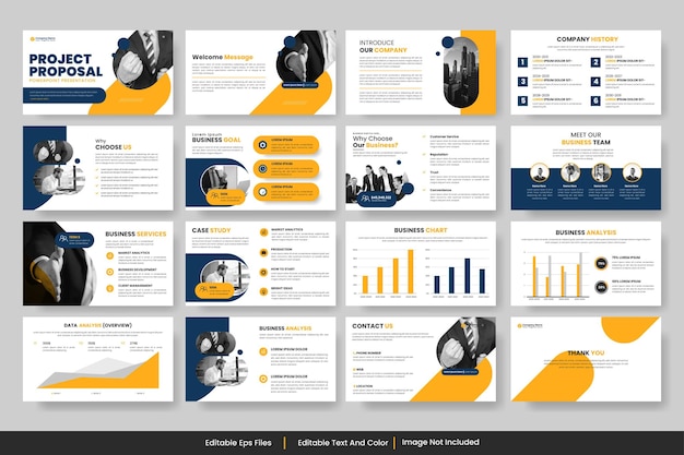 Vector Business PowerPoint-Präsentationsfolien Vorlage Design minimalistische gelbe Vorlage
