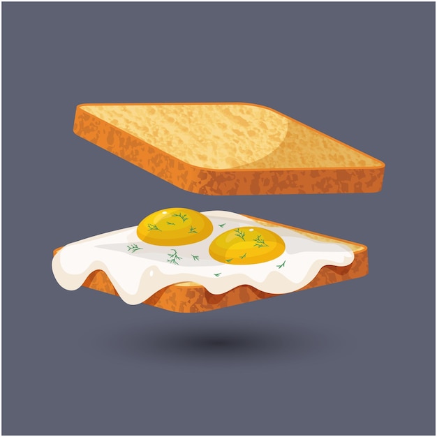 Vektor vector classic frühstücksbrot mit omelette