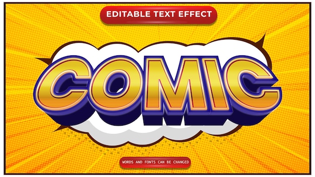Vector Comic 3D bearbeitbarer Text-Effekt-Stil