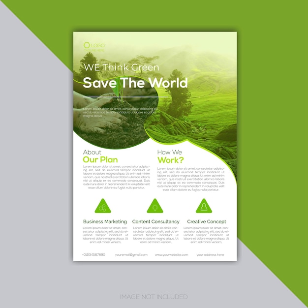 Vector Corporate einzigartige Natur Firmenflyer oder Poster und Broschüre Design Vorlage