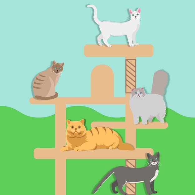 Vector Cute Cat Sammlung Satz