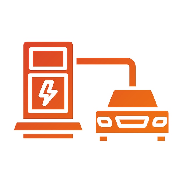 Vektor vector design electric car station icon style