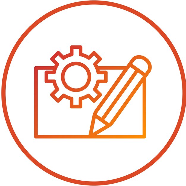 Vector Design Engineering Blueprint-Ikonen-Stil