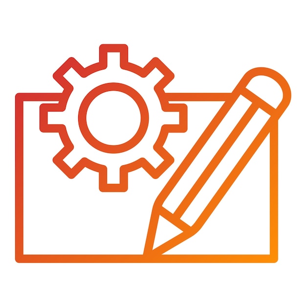 Vector Design Engineering Blueprint-Ikonen-Stil