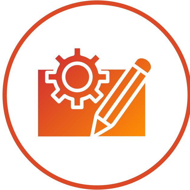 Vector Design Engineering Blueprint-Ikonen-Stil