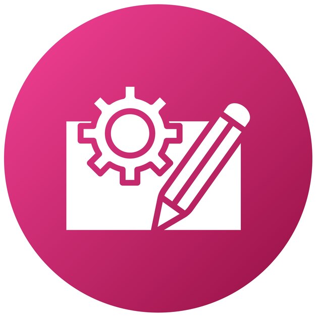 Vector Design Engineering Blueprint-Ikonen-Stil