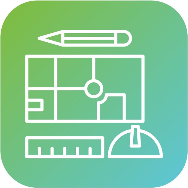 Vector Design Engineering Sketch-Ikonen-Stil