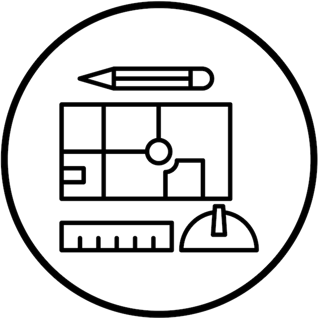 Vector Design Engineering Sketch-Ikonen-Stil